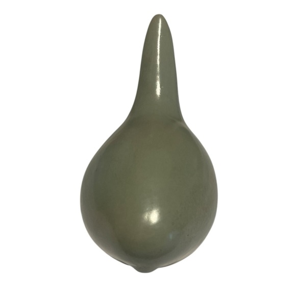 Glazed ceramic chubby bird small sage green minimalist shelf sitter decor - Picture 3 of 11